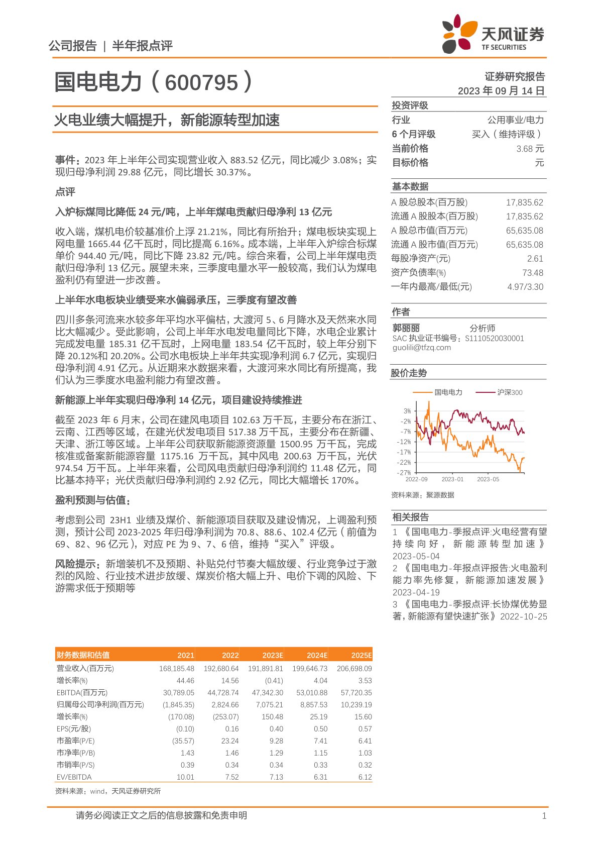 国电电力股票价格的波动与趋势分析